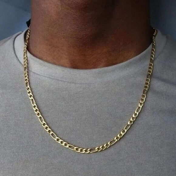 Gold Plated Cuban Chain Necklace Unisex Minimalist Jewelry Versatile Layering - Picture 5 of 10